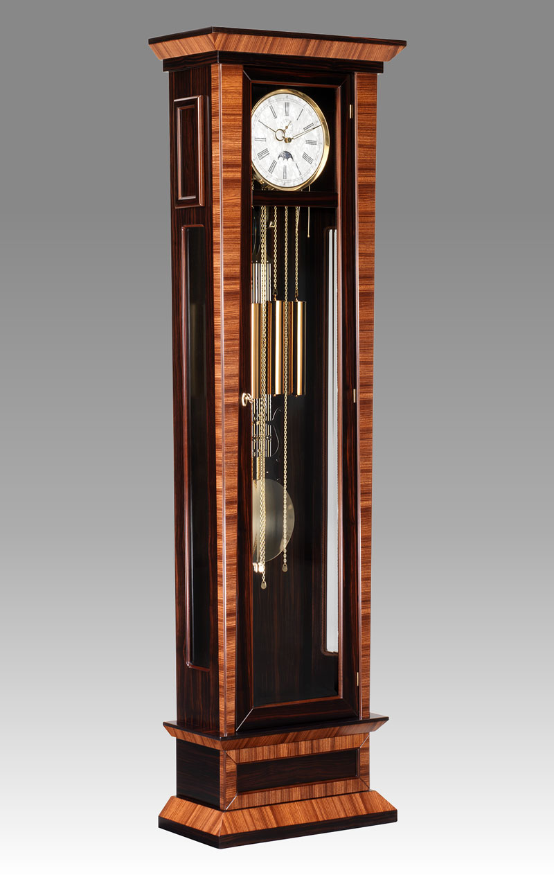 Grandfather clock Art.564/1 Ebony and zebrano with 1 drawer